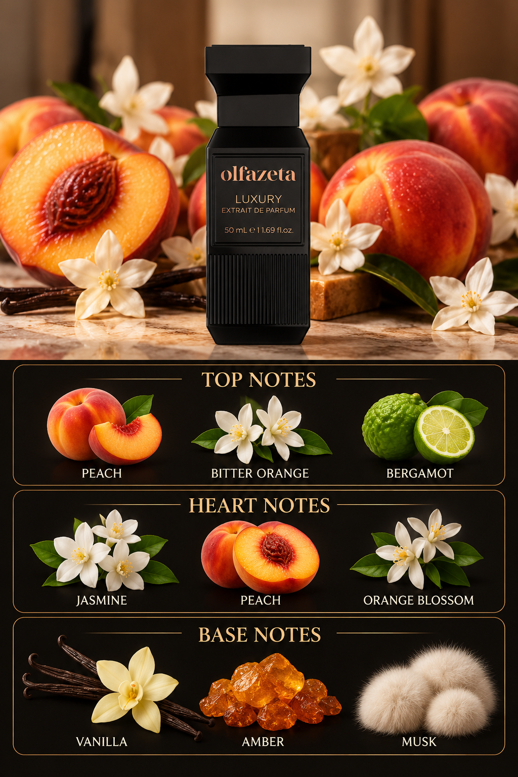Unisex Luxury Perfume with 30% essence, fruit - 50ml
