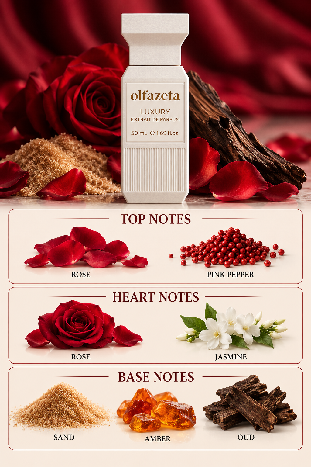 Luxury Oud Rose – Unisex Perfume 50 ml | 30% Essence